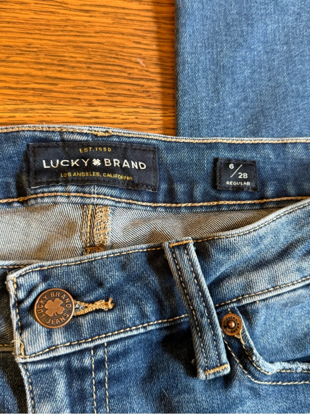 Lucky Brand Blue Denim Jeans with Branded Button